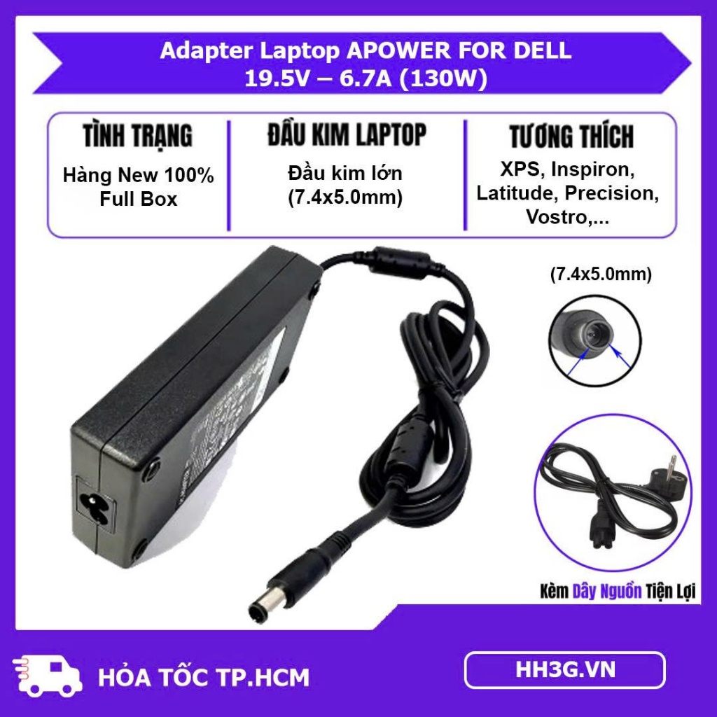 Sạc Laptop APOWER For DELL 19.5V – 6.7A 130W