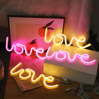 Đèn LED Uốn Tạo Chữ LOVE Màu Hồng / Vàng / Đỏ - Neon light Decor Trang Trí Phòng Ngủ