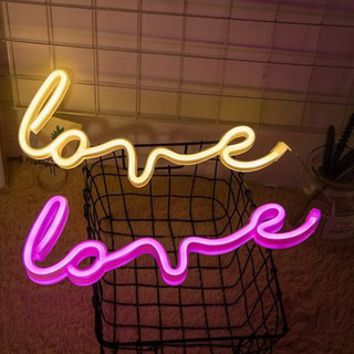 Đèn LED Uốn Tạo Chữ LOVE Màu Hồng / Vàng / Đỏ - Neon light Decor Trang Trí Phòng Ngủ