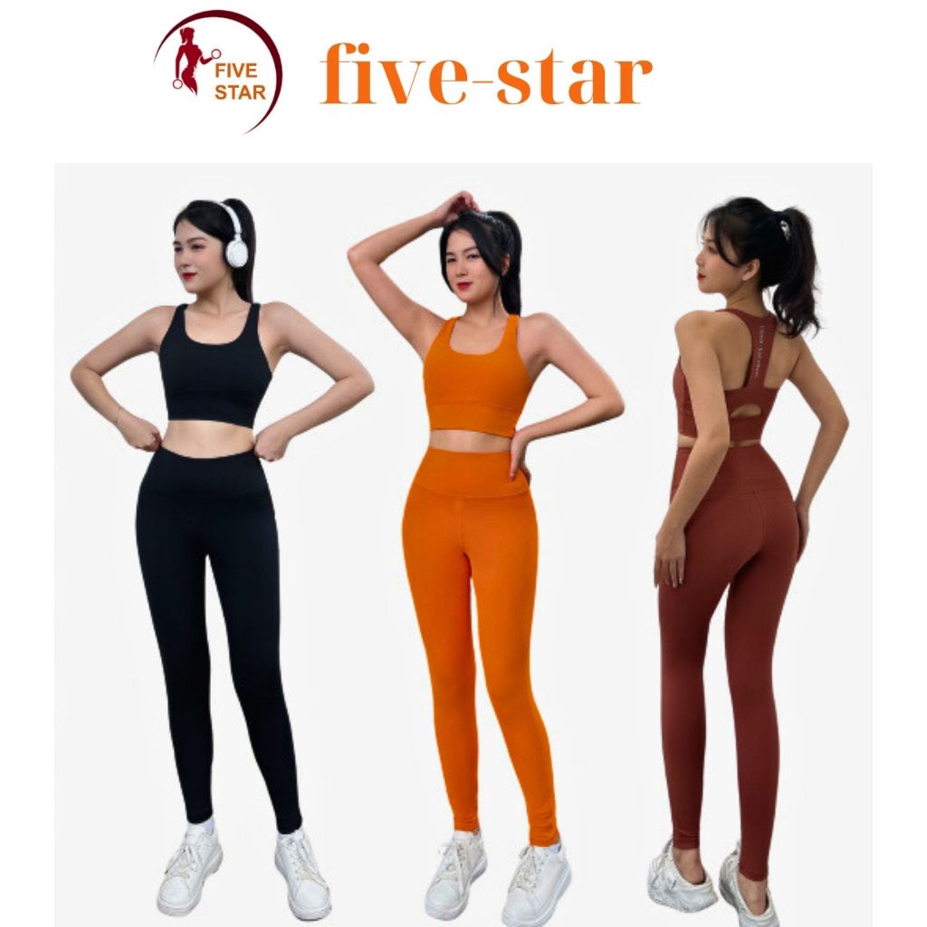 Đồ Tập Gym Nữ Bộ tập gym nữ, quần áo tập gym yoga aerobic nữ áo bra hở lưng in chữ Lead quần legging