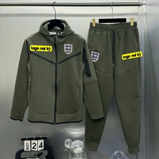  Bộ Thu Đông Nai Kỳ Tech Đội Tuyển Anh Có Khóa Zip Mũ Trùm 2 Lớp Bộ Quấn Áo Nam Dài Tay Phong Cách Boy Phố logo Sư tử Anh 