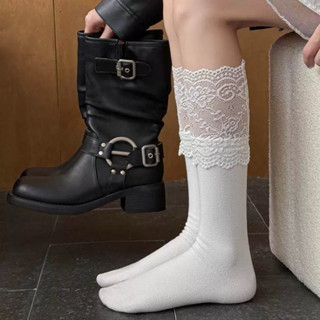  Tất Cổ Ren cao cổ chất cottton mềm phối đồ tất đeo boot lửng cho nữ 
