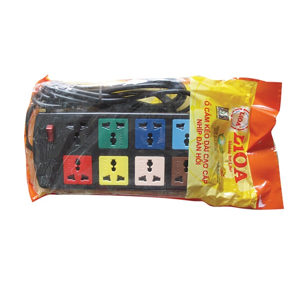 Ổ cắm kéo dài 3m 3 chấu 8 lỗ đa năng LIOA 8D32N- hàng Chính hãng