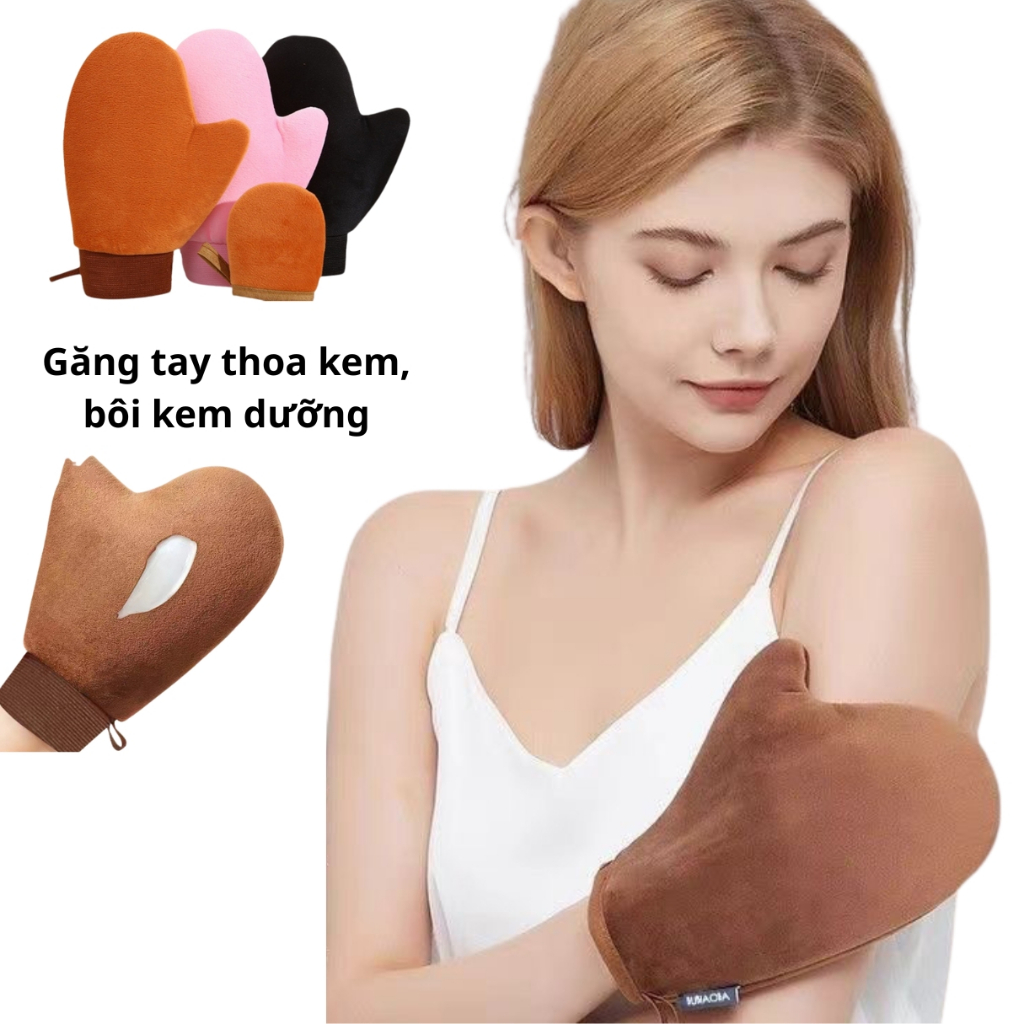 Găng tay thoa kem dưỡng da, bao tay thoa kem body 2 mặt