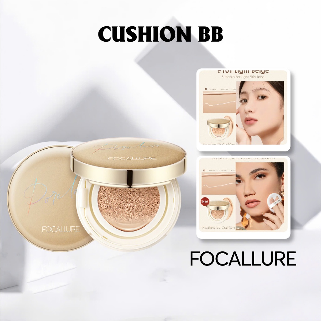 Phấn Nước FOCALLURE 12g – Kem Nền Dạng Nước, Che Phủ Tốt, Mịn Da, Lâu Trôi, Lâu Xuống Tone