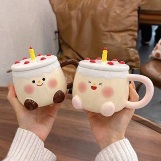  cốc sứ hình bánh sinh nhật dễ thương quà sinh nhật 400ml Bộ hộp quà tặng cao cấp 