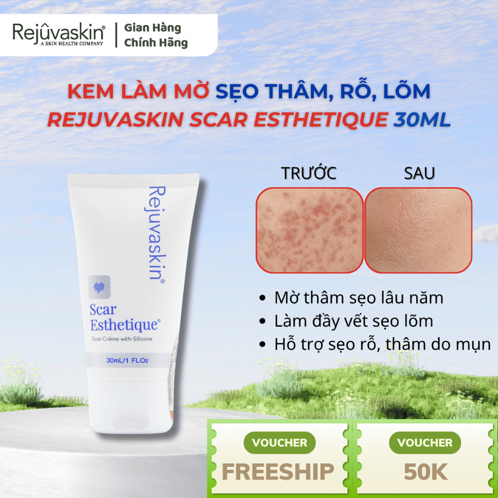 Kem Scar Esthetique Rejuvaskin bôi Sẹo Thâm / Rỗ / Lõm Scar Esthetique Rejuvaskin 30ml