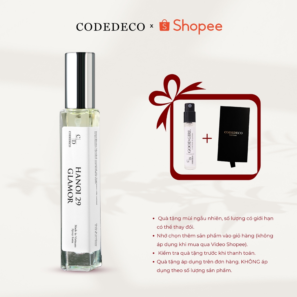 Tinh dầu nước hoa nữ CODEDECO Hanoi 29 - 10ml Nhẹ Nhàng, Thanh Lịch, Tinh Tế