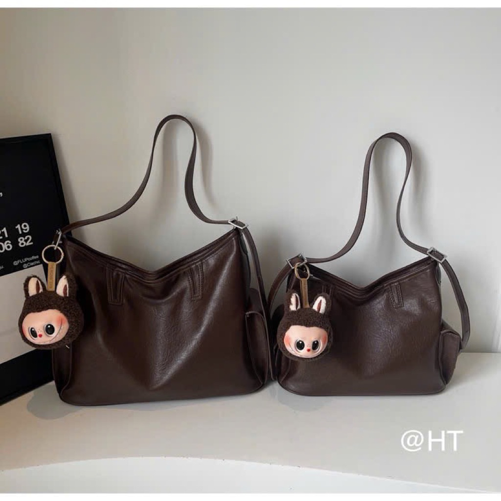 Túi da mềm kèm labubu size 26/33