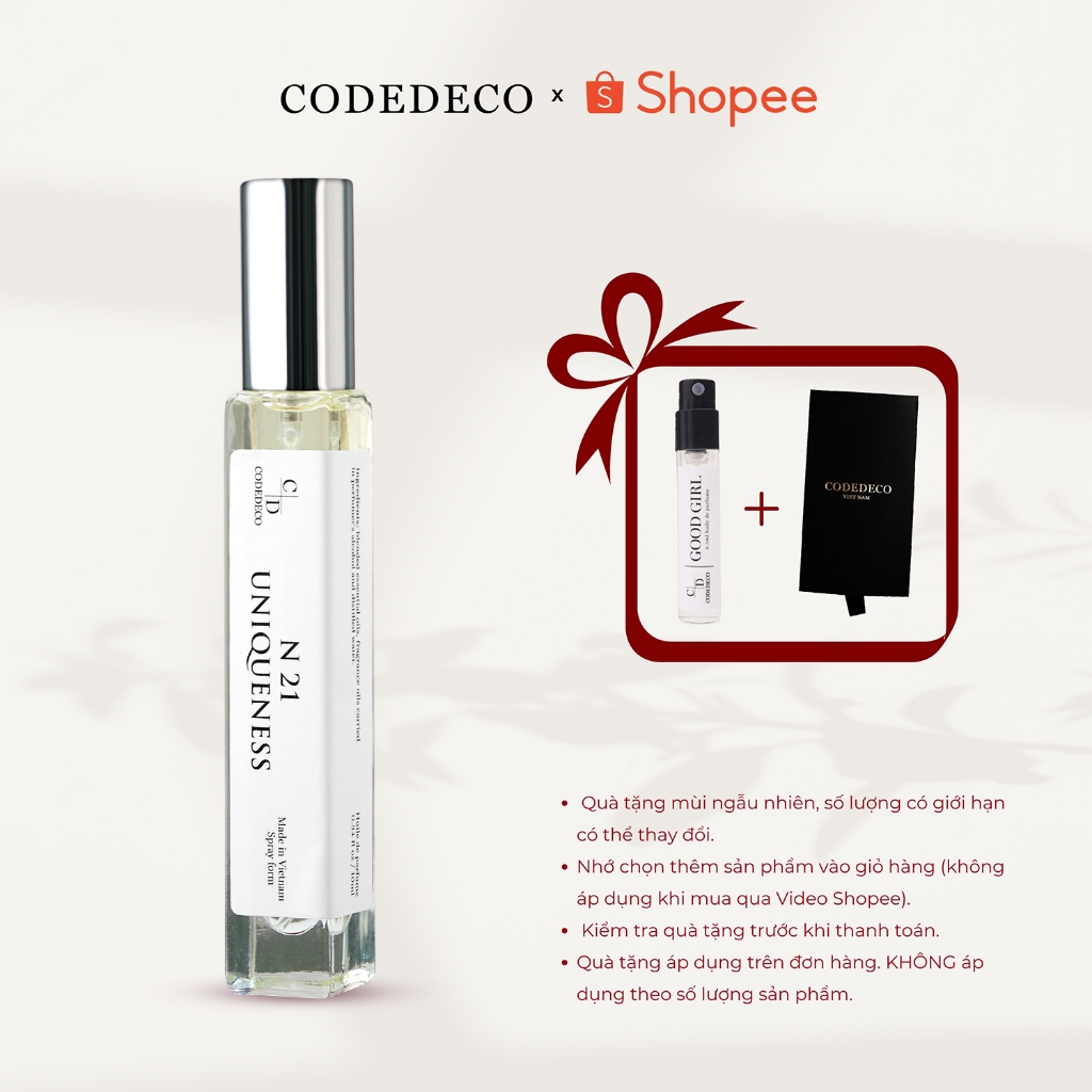 Tinh dầu nước hoa CODEDECO N21 Uniqueness Độc Đáo, Bí Ẩn 10ml
