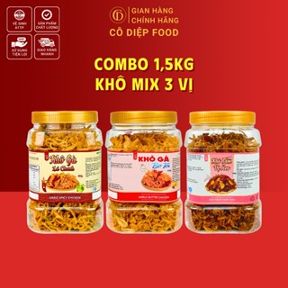  1.5KG Khô Mix 3 Vị  Khô Gà Chanh + Bơ Tỏi + Khô Tẩm Vị Heo  Đầy Đủ Hồ Sơ Công Bố & Kiểm Nghiệm Sản Phẩm  
