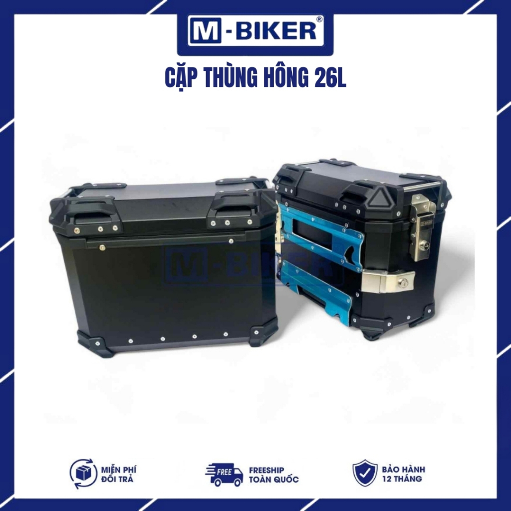 Thùng hông 26L, 16L 28L 25L 38L, thùng hông xe máy motor, thùng nhôm chính hãng mbiker