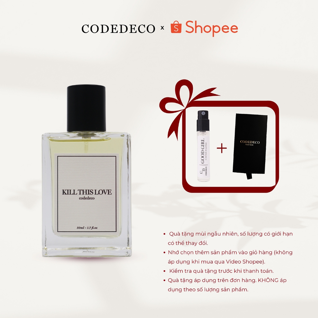 Tinh dầu nước hoa unisex CODEDECO Kill This Love 50ml Bí ẩn, Ngọt ngào, Quyến rũ