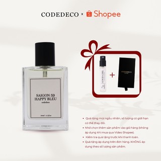  Tinh dầu nước hoa unisex CODEDECO Saigon 59 Happy Bleu Nhẹ nhàng Thanh lịch Sang trọng 50ml 