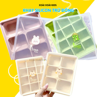  Khay Silicone Trữ Đông Đồ Ăn Dặm CUBE có nắp đậy Hộp Trữ Thức Ăn Cho Bé Hộp Đựng Thực Phẩm 