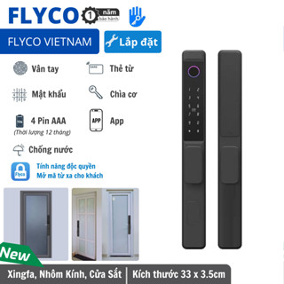   2025  Flyco Khóa Vân Tay Thông Minh Điện Tử phù hợp Cửa Xingfa Nhôm Kính Cổng Sắt Chống Nước -  BH Khoá 1 năm 