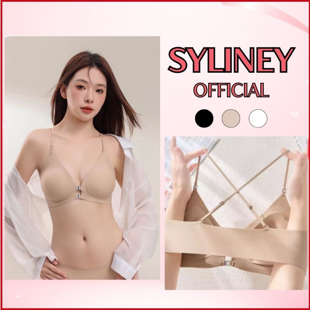 Áo Lót Su Đúc Kem Nền Móc Cài Trước Syliney Không Gọng Nâng Ngực Dây Mảnh Điều Chỉnh - AL0027