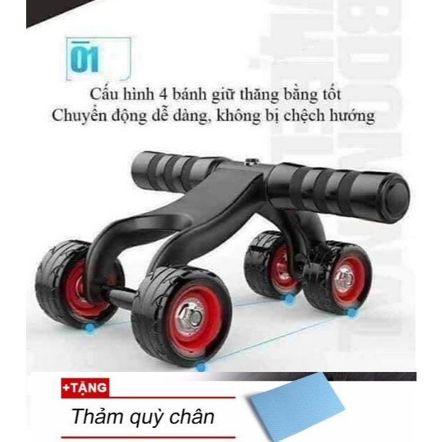 Con lăn tập bụng 4 bánh cao cấp
