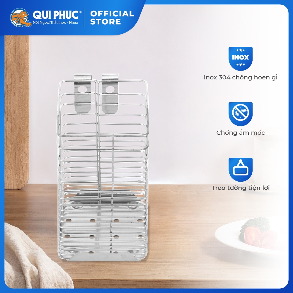 [HỎA TỐC] Ống đũa Win QUI PHÚC, 1-2-3 ngăn tiện lợi, inox 201 cao cấp, sáng bóng, đựng muỗng, đũa