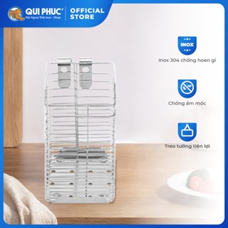  Ống đũa Win QUI PHÚC 1-2-3 ngăn tiện lợi inox 201 cao cấp sáng bóng đựng muỗng đũa thìa 