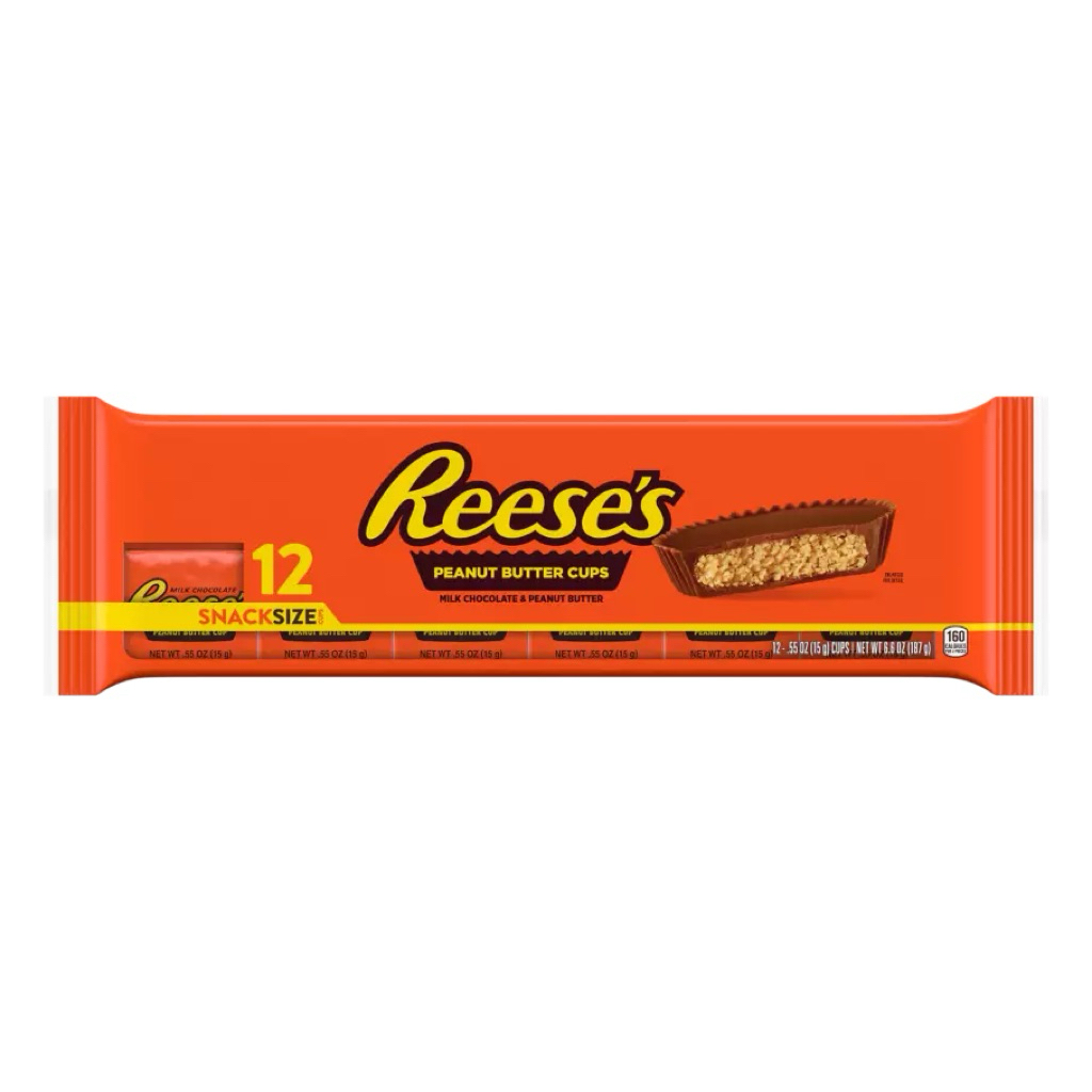 Socola bơ đậu phộng Reese’s milk chocolate peanut butter cups candy 187gr gồm 12 cups