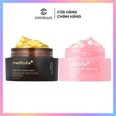 Kem Dưỡng Medicube Dạng Viên Nang PDRN Pink Collagen Capsule & Deep Vita C Capsule Cream 55g