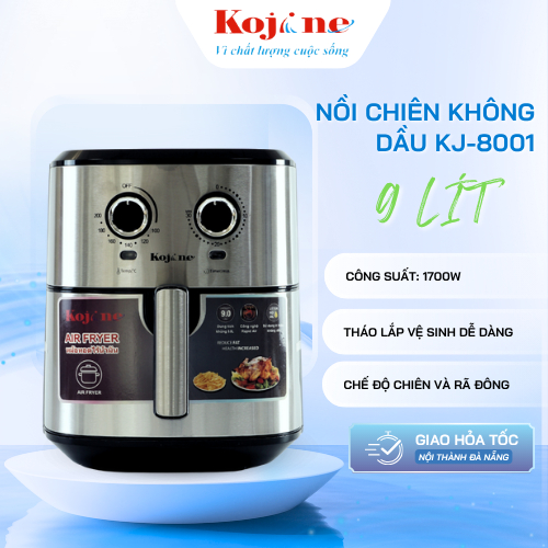 Nồi Chiên Không Dầu KOJINE KJ8001 Dung Tích 9 Lít - Công Suất 1700W - Hàng Chính Hãng