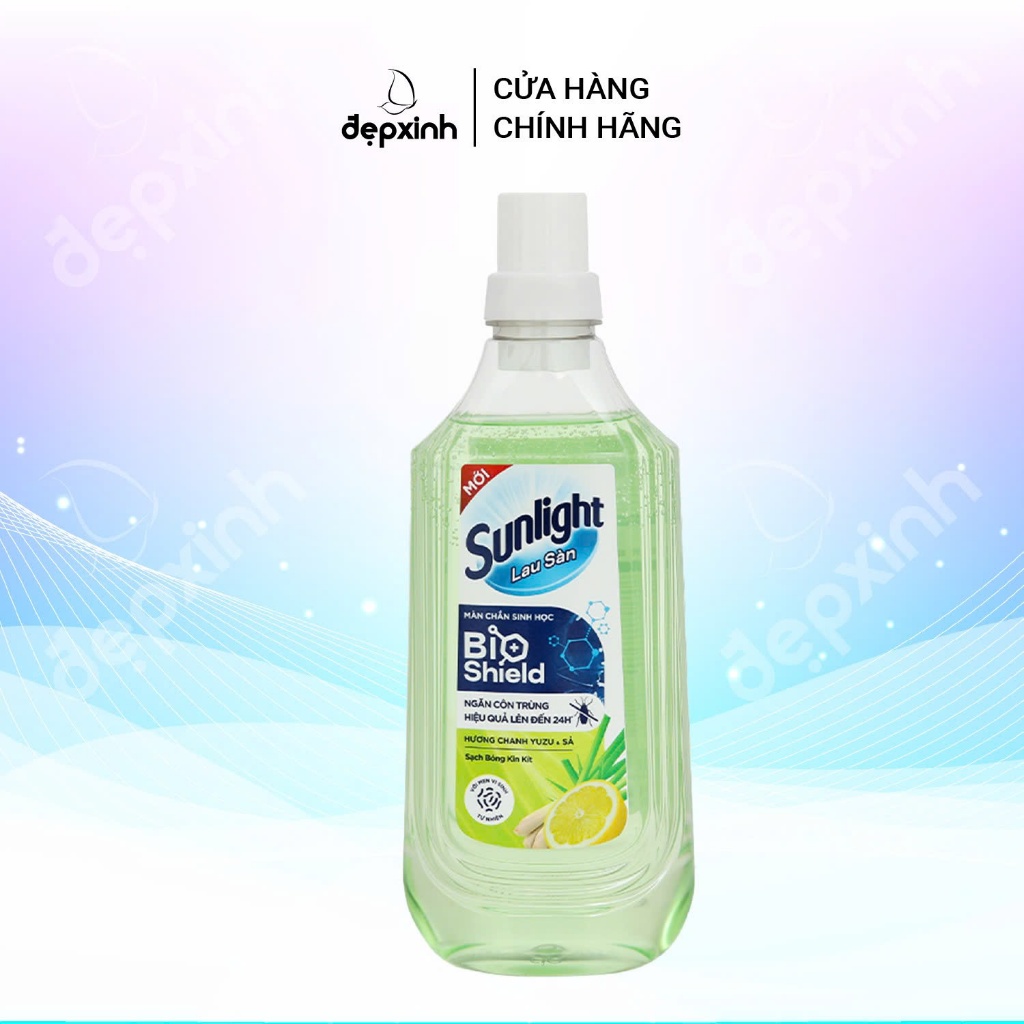 Chai Nước Lau Sàn Sunlight Thiên Nhiên Chiết Xuất Chanh Yuzu & Tinh Dầu Sả 1kg