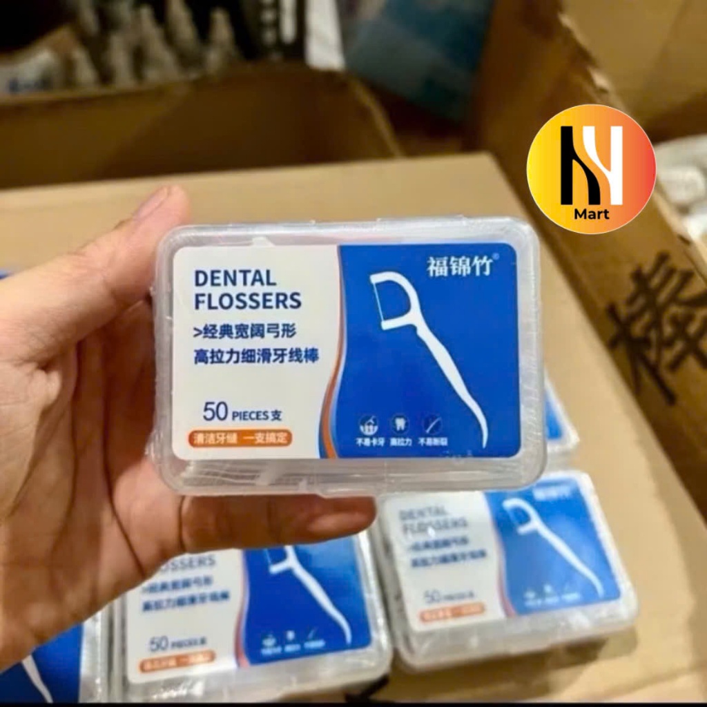 Tăm chỉ nha khoa hộp 50 cái, tăm chỉ nha khoa okamura, ăm chỉ vệ sinh răng miệng