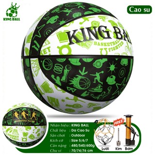 Bóng Rổ Da King Ball Size Số 5 6 7 Trẻ Em Nam Nữ Học Sinh Chơi Sân Bê Tông Ngoài Trời