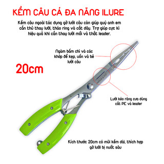  Kìm câu cá đa năng gỡ lưỡi thay ring cắt dây Kìm ILURE - siêu cứng chắc 