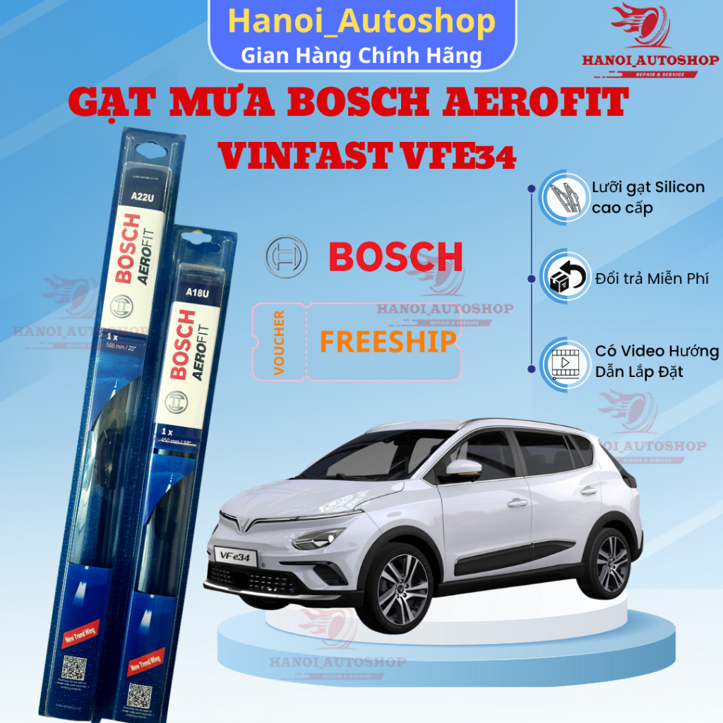 Gạt Mưa Xe ô Tô Vinfast VFe34, Gạt Mưa Aerofit Xương Mềm