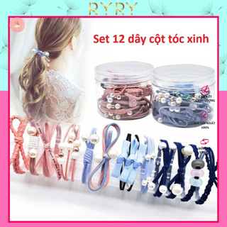 Set 12 Dây Cột Tóc xinh xắn dành cho nữ -4 màu lựa chọn