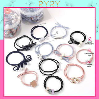 Set 12 Dây Cột Tóc xinh xắn dành cho nữ -4 màu lựa chọn
