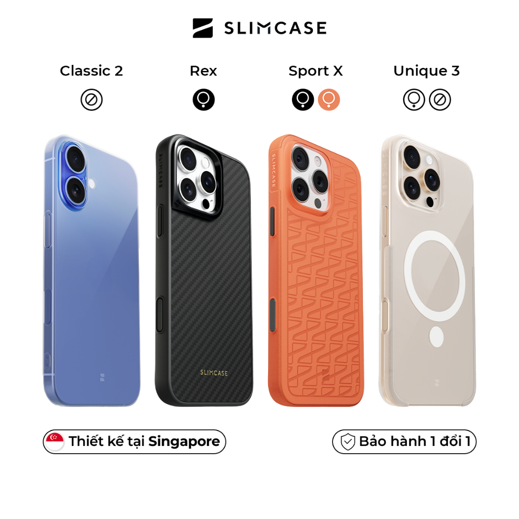 Ốp lưng cho iPhone 16 Pro Max / 16 Pro / 16 Plus / 16 SLIMCASE - Không ố vàng, siêu mỏng, hỗ trợ sạc không dây