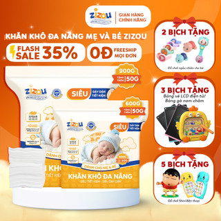  Khăn Khô Đa Năng Zizou Túi 650 950g Vải Không Dệt Tiệt Trùng UV Mềm Mại Dày Dặn Không Hóa Chất 