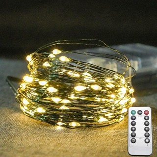   HỎA TỐC  Đèn LED Hạt Gạo Dây Xanh Lá Kèm Remote– Đèn LED Trang Trí Noel Cây Thông Decor Phòng Ngủ 