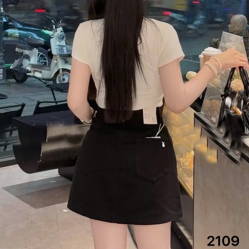 Chân Váy Kaki Jean Nữ  Bigsize Thêu Thỏ Form A Lưng Cao Có Quần Trong Bảo Hộ Ms2109 | BigBuy360 - bigbuy360.vn