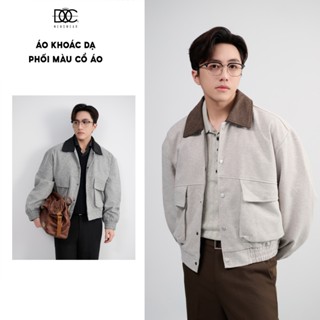  ÁO KHOÁC DẠ MỎNG NHẸ NAM ĐỘC MENSWEAR PHỐI CỔ - AK464 