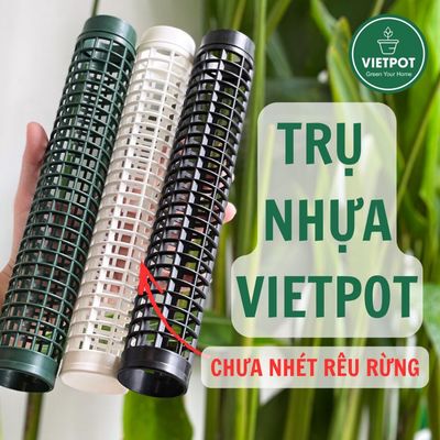 Trụ Nhựa size 29x4.7cm VIETPOT, gắn vào chậu trồng cây cho kiểng lá leo, các trụ có thể nối với nhau