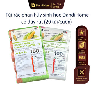  Túi rác tự phân hủy sinh học DandiHome có dây rút 