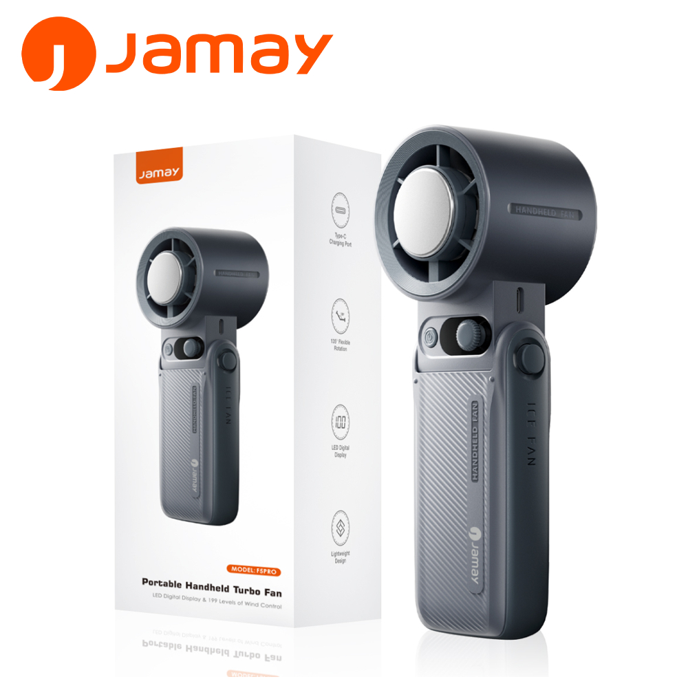 JAMAY Quạt cầm tay có thể sạc lại với có Sò lạnh 199 tốc độ gió 10000mAh 24h sử dụng Gập 180° màn hình LED F5PRO B | BigBuy360 - bigbuy360.vn
