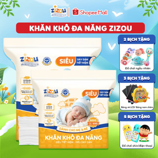 Khăn khô đa năng cho bé ZIZOU Cao Cấp dành cho mẹ và bé An toàn Dày Dặn Bề Mặt Chấm Bi Vải Không Dệt 900+50g 600+50g 