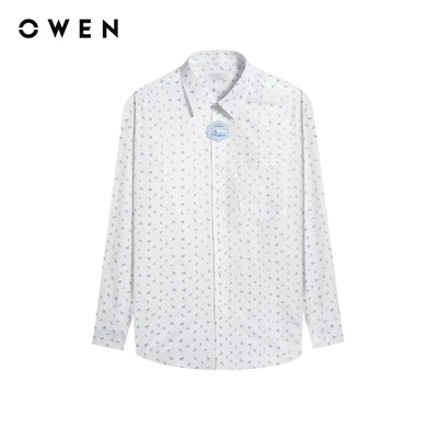 Owen - Áo sơ mi dài tay Regular Fit AR255038DT màu Trắng chất liệu Nano