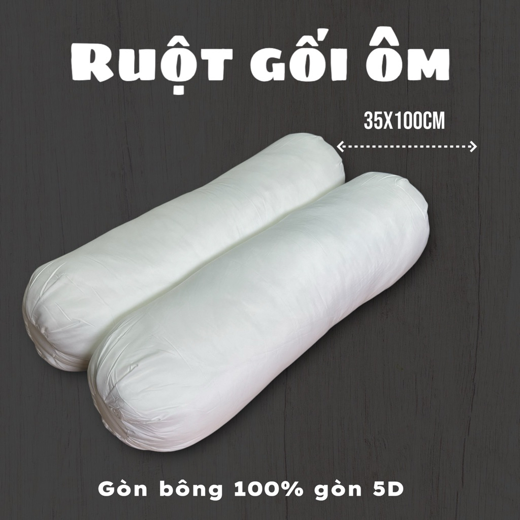 Gối Ôm bông gòn 100% polyter mềm êm, ko xẹp
