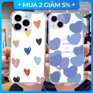 Ốp Lưng OPPO A57/A15/A54/A58/A55/A5S/A18/A60/Reno 12F/...Trong Chống Sốc Hình Trái Tim BST1