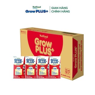(HSD T8-2026) (Có Thẻ) Thùng 48 Hộp Sữa Pha Sẵn NutiFood Grow Plus+ Suy Dinh Dưỡng 110ml {Đỏ}.