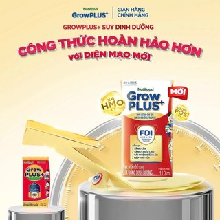 (HSD T8-2026) (Có Thẻ) Thùng 48 Hộp Sữa Pha Sẵn NutiFood Grow Plus+ Suy Dinh Dưỡng 110ml {Đỏ}.
