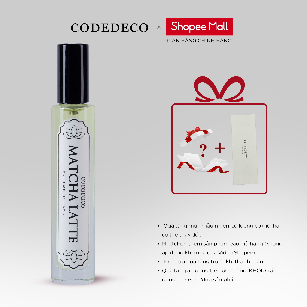 Tinh dầu thơm unisex CODEDECO Matcha Latte 15ml dạng xịt - Ngọt ngào, Sang trọng, Thanh mát | BigBuy360 - bigbuy360.vn