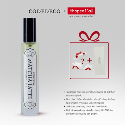 Tinh dầu thơm unisex CODEDECO Matcha Latte 15ml dạng xịt - Ngọt ngào, Sang trọng, Thanh mát